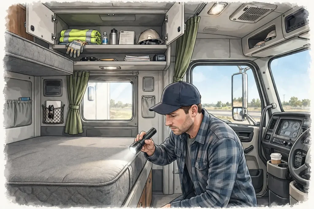 Bed Bugs in Semi-Truck Sleeper Cabs: Driver Guide - featured illustration
