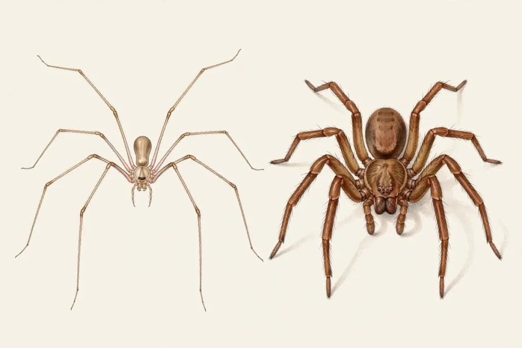 Cellar Spider vs Brown Recluse: Key Differences - featured illustration