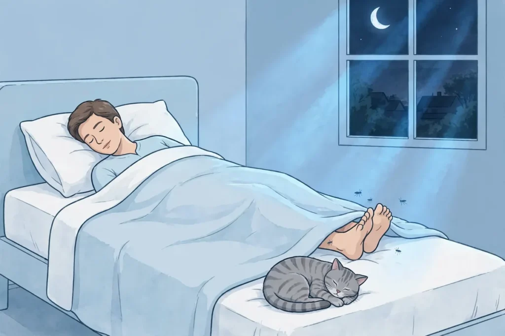 Do Fleas Bite at Night? - featured illustration