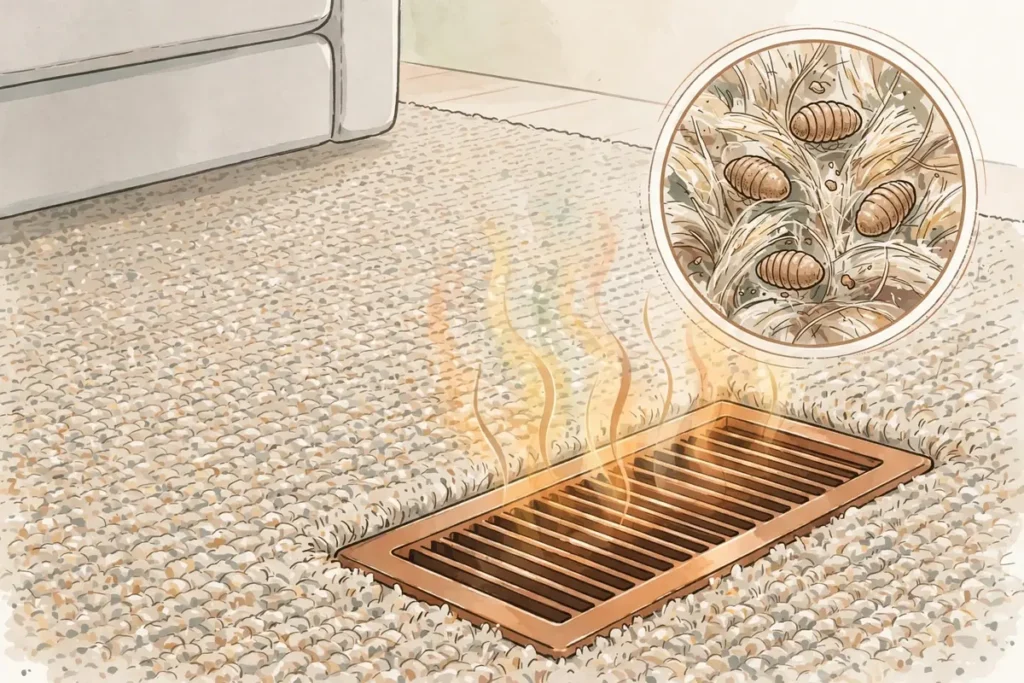 Fall Flea Outbreaks Indoors: Why Heat Wakes Them - featured illustration