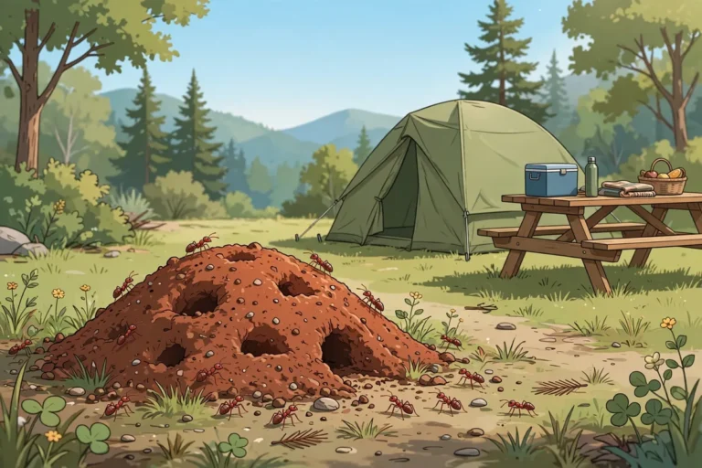 Fire Ants at Southern Campgrounds: Camper Safety - featured illustration