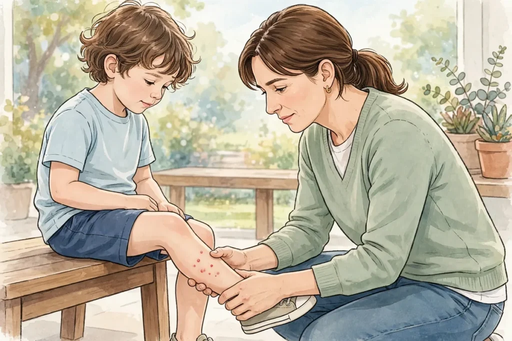 Papular Urticaria vs Bug Bites in Children - featured illustration