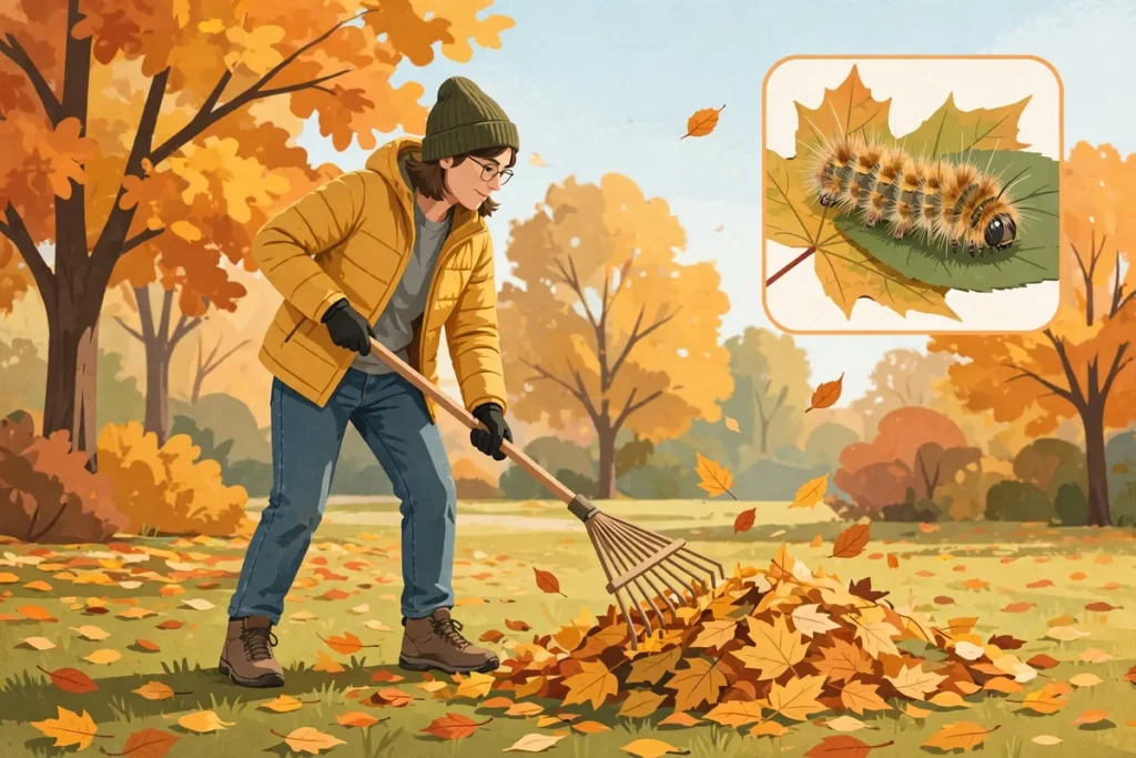 Stinging Caterpillar Rash From Raking Leaves - featured illustration